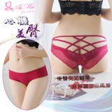 《AIMEI GIAREN》心機美臀！後雙交叉細帶冰絲鏤空中腰三角褲﹝酒紅﹞